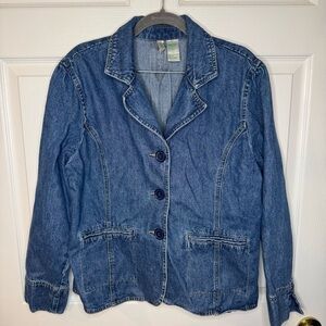 Bill Blass 90’s Vintage Blue Tailored Jean Jacket Size Large GUC